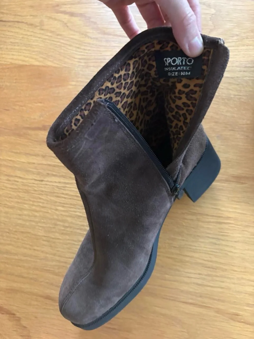 Brown Suede Ankle Booties sz 10 Leather Comfort Zip Boho Western Comfort Casual